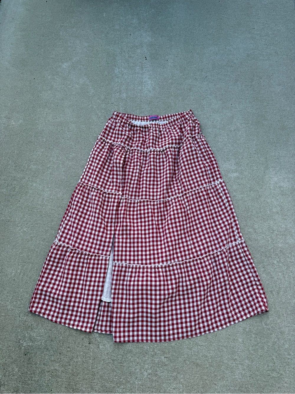 Edikted red gingham maxi skirt size medium
